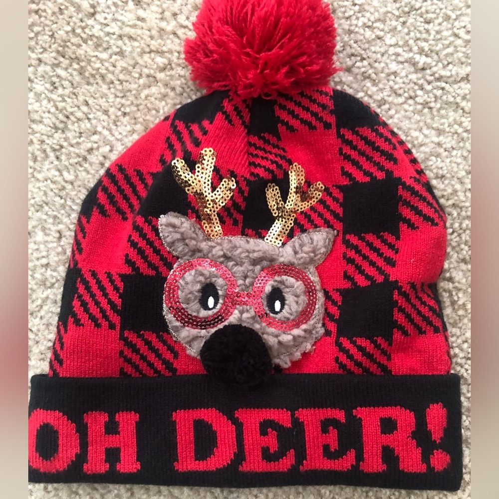 Christmas Red Plaid Beanie